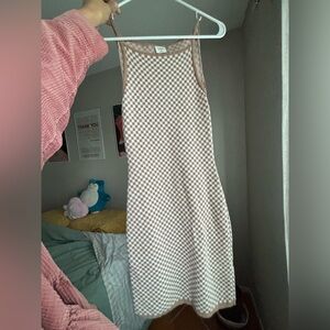 Checkered knit dress